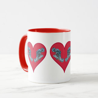 Mug Mérou - Cœurs rouges, disposés horizontalement |