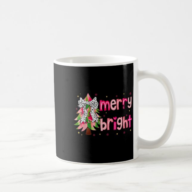 Mug Merry And Bright Christmas Tree Nk Coquette Bow Wo (Droite)