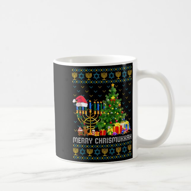 Mug Merry Chrismukkah Happy Hanukkah Ugly Sweater Fami (Droite)