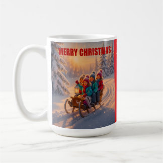 MUG MERRY CHRISTMAS BIG SNOWMAN WINTER SCENE