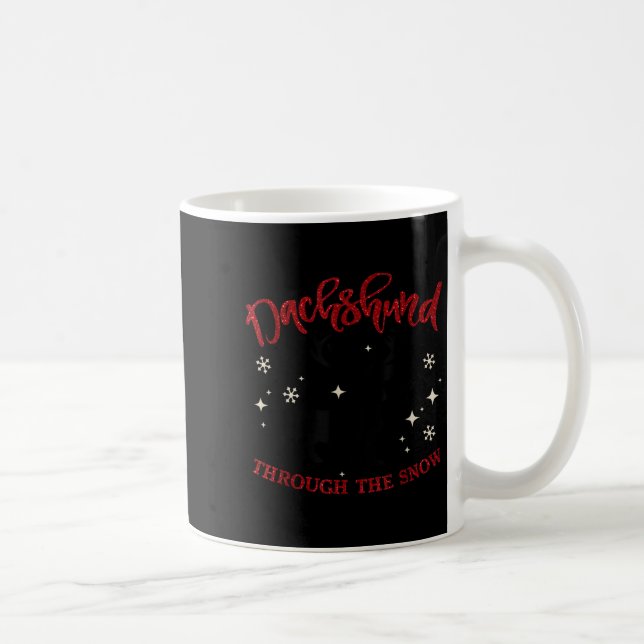 Mug Merry Christmas Dachshund Dog Through The Snow  (Droite)