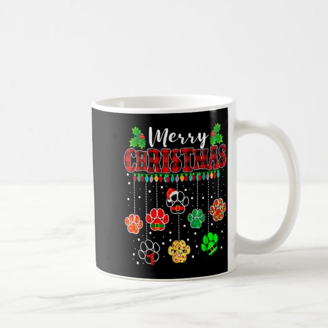 Mug Merry Christmas Lights Dog Paw Xmas  (Droite)
