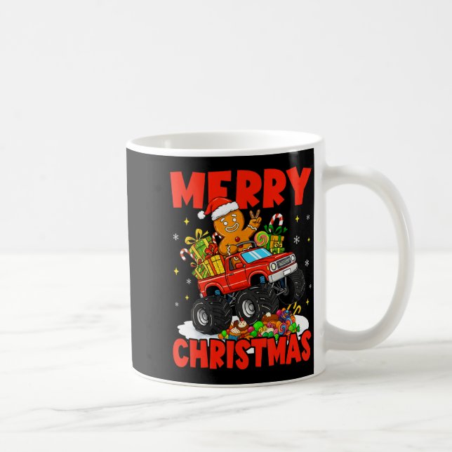 Mug Merry Christmas Monster Truck Funny Gingerbread Me (Droite)
