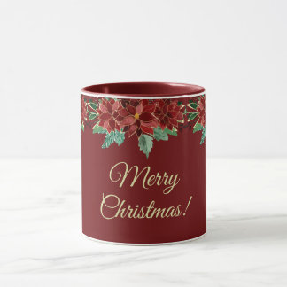 Mug Merry Christmas Poinsettia