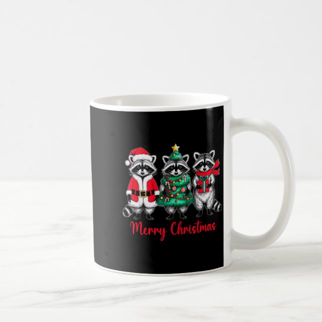 Mug Merry Christmas Raccoon Santa Hat Xmas Animal Racc (Droite)