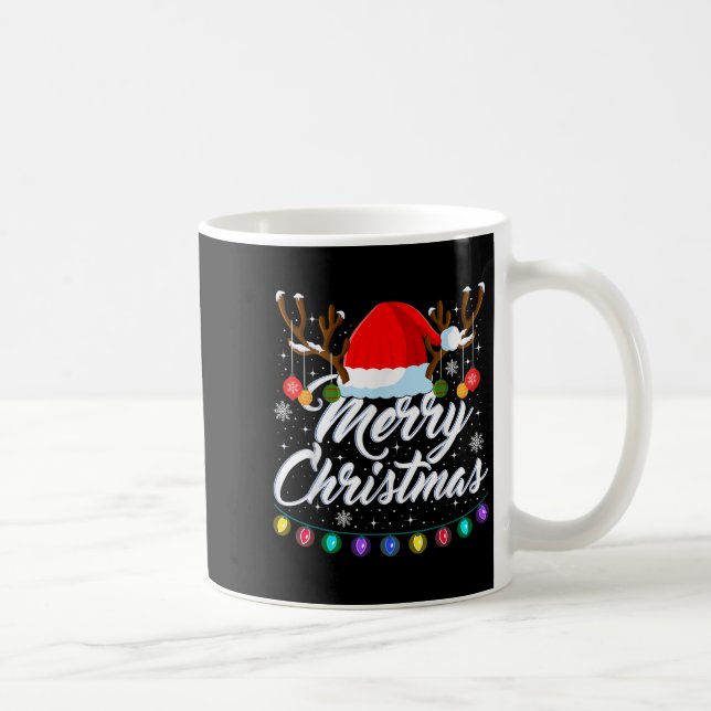 Mug Merry Christmas Red Santa Hat Reindeer Xmas Matchi (Droite)