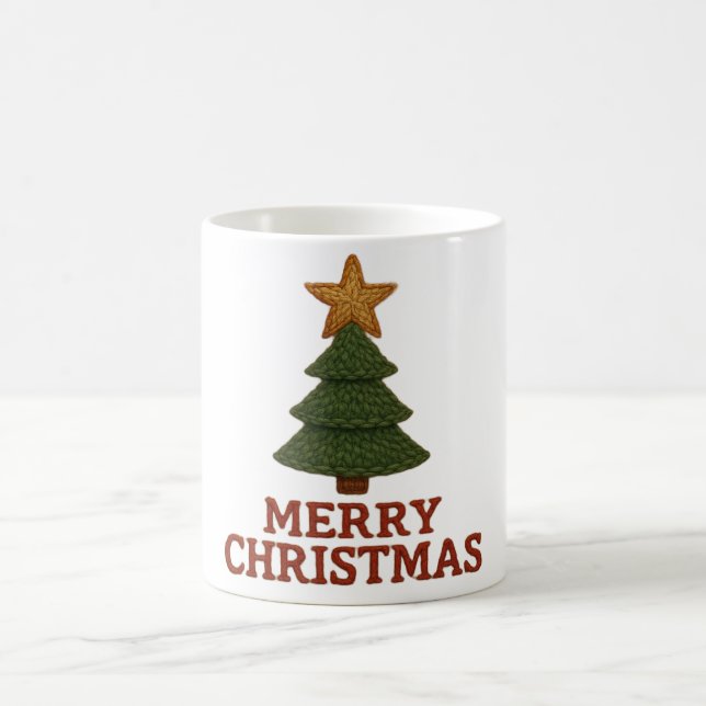 Mug Merry Christmas tree with a knitted feel (Centre)