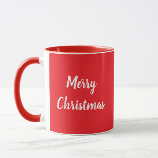 Mug Merry Christmas White Script Minimalist 