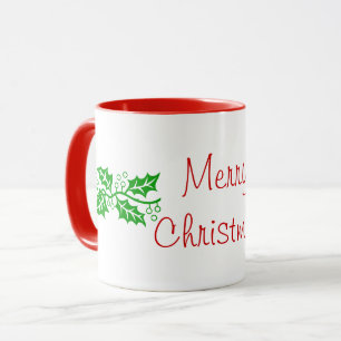 Mug - Merry Christmas with Holly