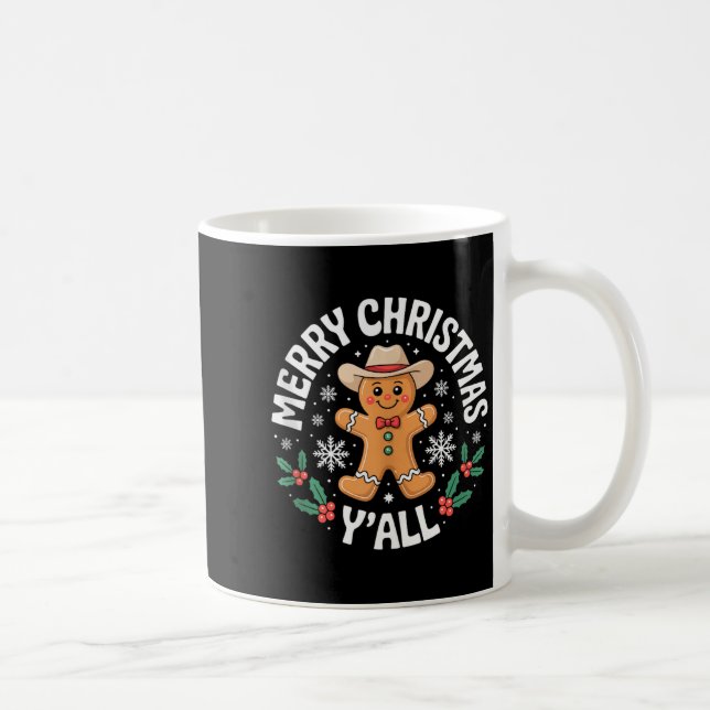 Mug Merry Christmas Yall Gingerbread Cowboy Howdy West (Droite)