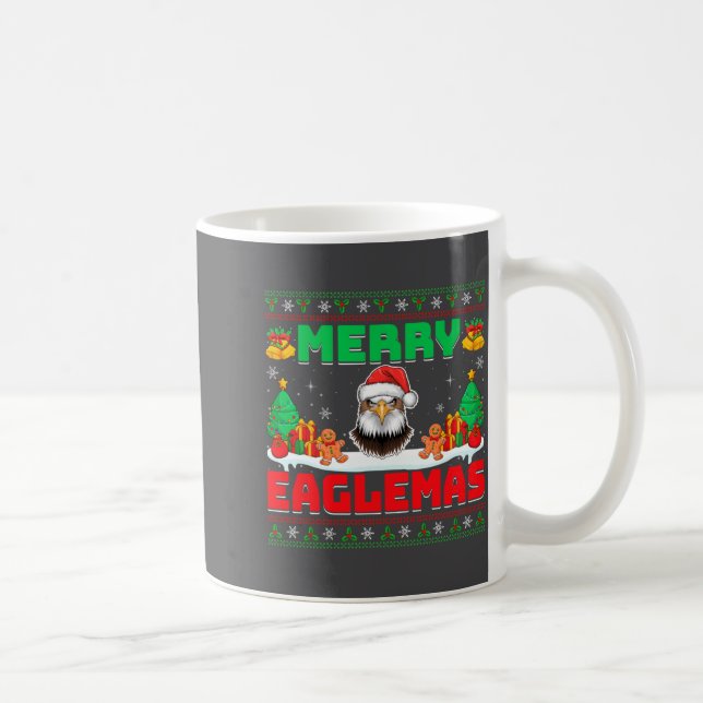 Mug Merry Eaglemas - Eagle Wearing Santa Hat Ugly Chri (Droite)