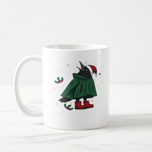 Mug Merry F Caw F Funny Graphic Style (Gauche)