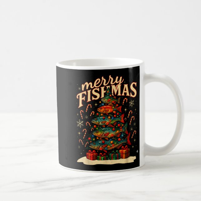 Mug Merry Fishmas Funny Fishing Christmas Design  (Droite)