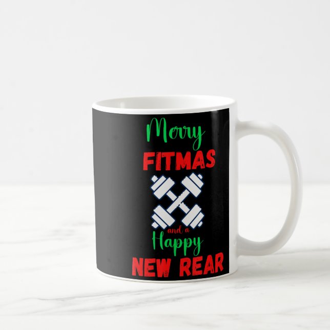 Mug Merry Fitmas And Happy New Rear Fitness Funny Xmas (Droite)