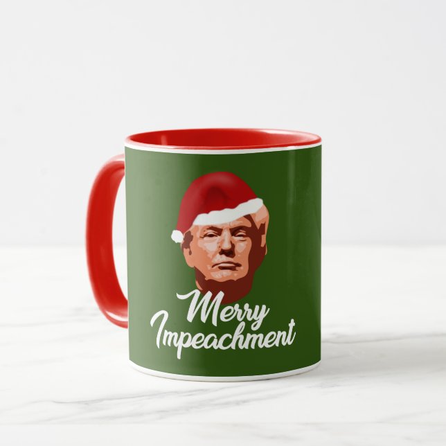 MUG MERRY IMPEACHING TRUMP SANTA HAT CADEAU (Devant gauche)