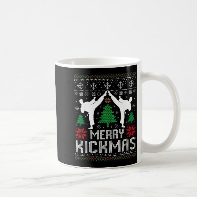 Mug Merry Kickmas Karate Jiu Jitsu Ugly Christmas Xmas (Droite)