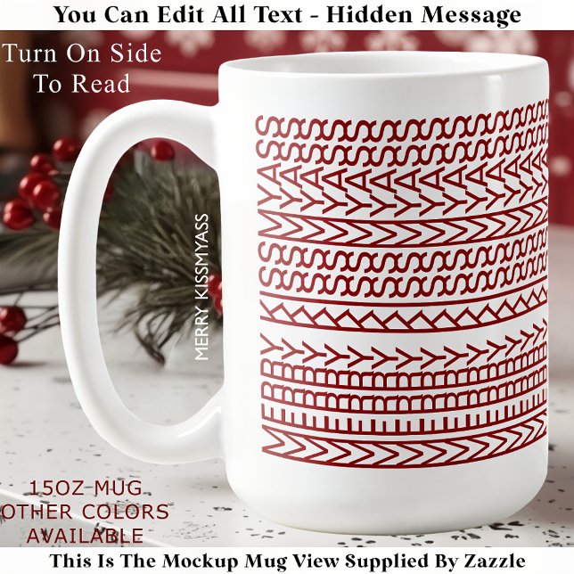 Mug Merry Kissmyass 160R Hidden Message Christmas  (Créateur téléchargé)