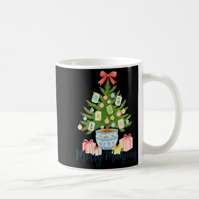 Mug Merry Mahjong Christmas Tree Chinoiserie Holiday  (Droite)