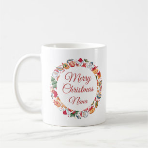 Mug Merry minimaliste couronne de Noël Nana cadeau