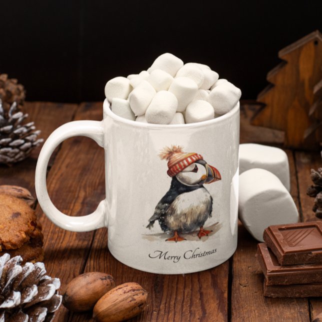 Mug Merry Puffin, personnalisé (Créateur téléchargé)