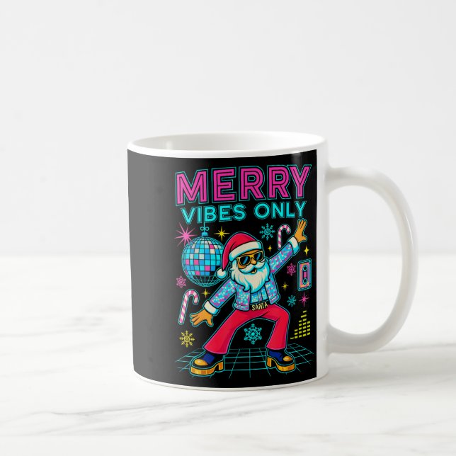 Mug Merry Vibes Only Santa Christmas Disco Retro 70s 8 (Droite)