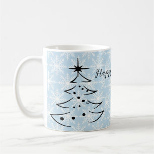 Mug Merveilleux, Flocons Bleus, Sapin de Noël