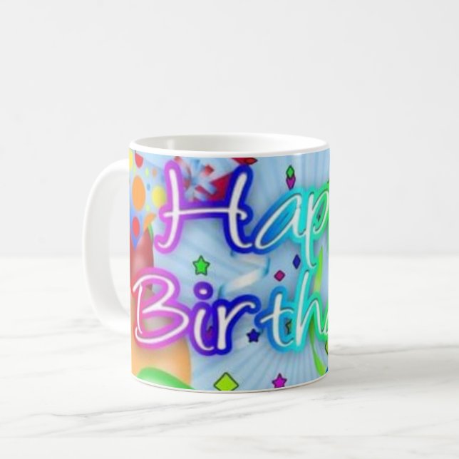 Mug merveilleux style Happy Birthday (Devant gauche)