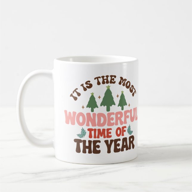 Mug Merveilleux temps Retro Super vacances de Noël (Gauche)