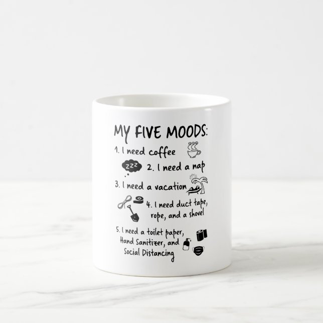 Mug Mes cinq humeurs Cadeau de la fête des pères (Centre)