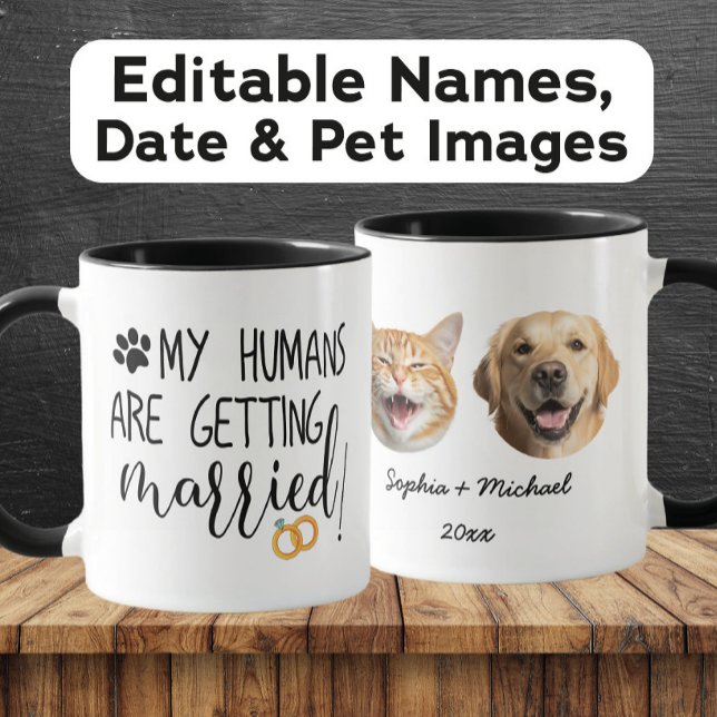 Mug Mes humains se marient Couple et Animaux de compag (Créateur téléchargé)