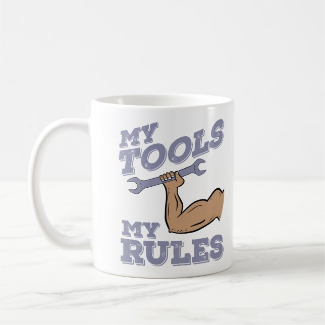 Mug Mes outils Mes règles Funny Garage Mécanique (Gauche)