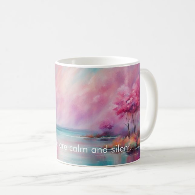 Mug Mes pensées sont calmes et silencieuses. Mantra (Devant droit)