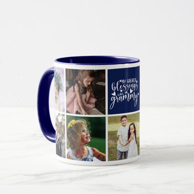 Mug Mes plus grandes bénédictions appelez-moi Grammy P (Devant gauche)