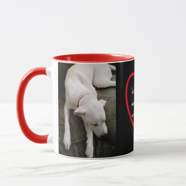 Mug Message d'amour de chien blanc dormant mignon dans (Gauche)