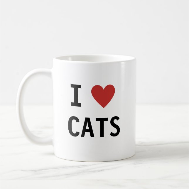 Mug Message de chats de coeur classique (Gauche)