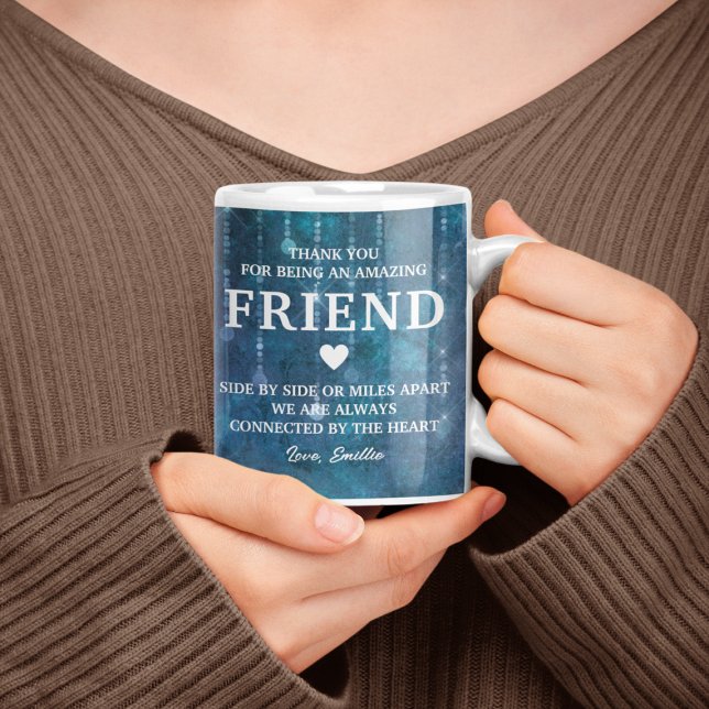 Mug Message de coeur de l'ami Merci Personnalisé (Friend Thank You Heartfelt Message Personalized Coffee Mug
)