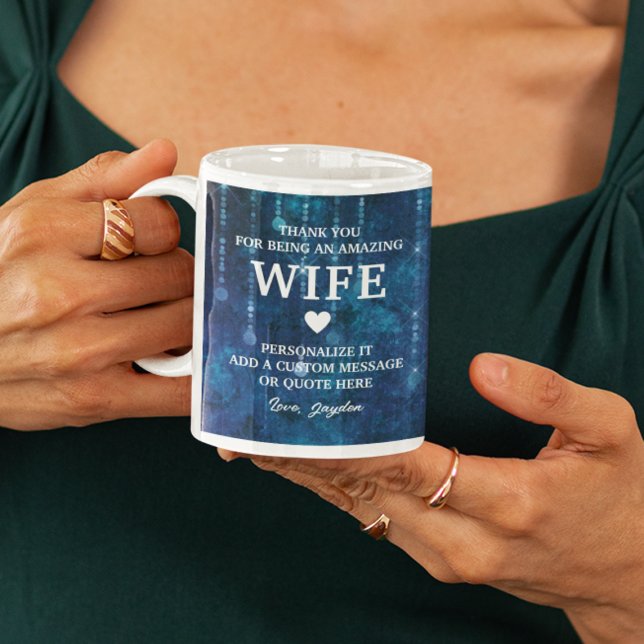 Mug Message de coeur de Merci femme personnalisée (Wife Thank You Heartfelt Message Personalized Coffee Mug
)
