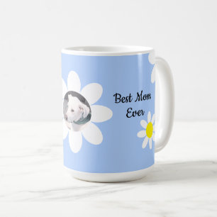 Mug Mete White Daisies Meilleure Maman Round Photo de