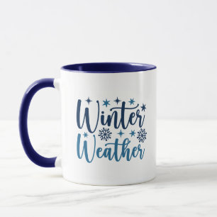 Mug Météo d'hiver - Typographie des Fêtes Neiges