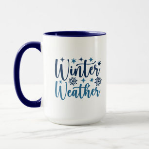 Mug Météo d'hiver - Typographie des Fêtes Neiges