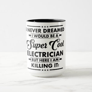 Mug Métier/Profession drôle Super Électricien Cool
