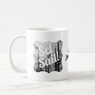 Mug Mettez la voile ! Thème du pêcheur de mer de navir