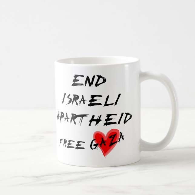Mug Mettre fin à l'apartheid israélien Libérer Gaza (Droite)
