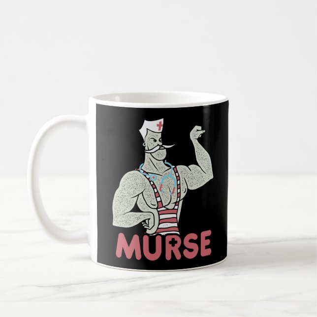 Mug Meurtre d'infirmière masculine drôle (Gauche)