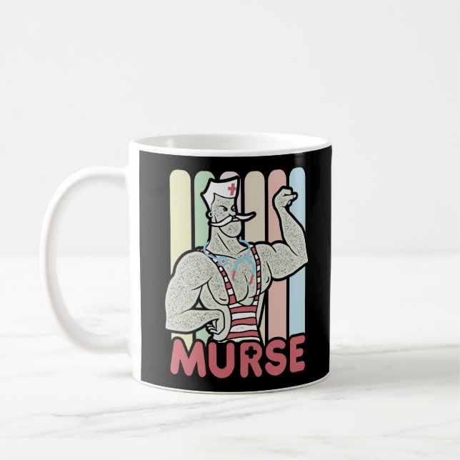 Mug Meurtre d'infirmière masculine drôle (Gauche)