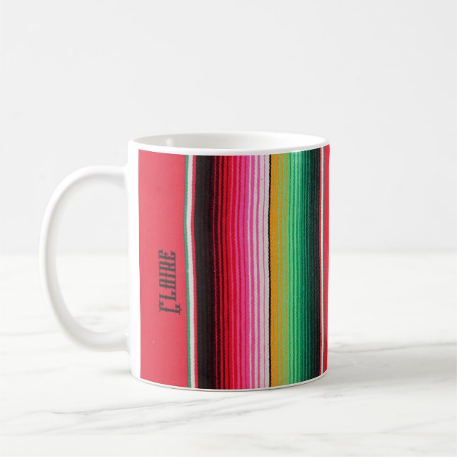Mug mexicaine nom de poncho serape arrière - plan (Gauche)