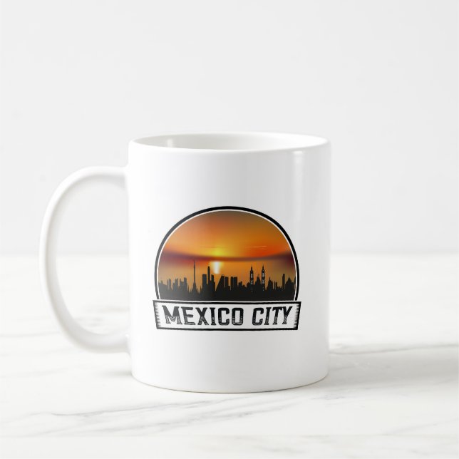 Mug Mexico CDMX Vintage Sunset Skyline (Gauche)