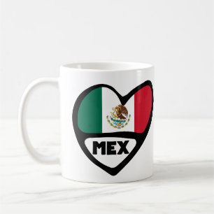 Mug Mexique Code Pays Coeur Drapeau, MEX