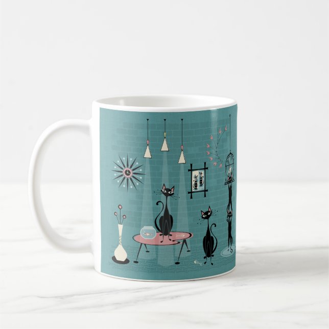Mug Mi-siècle Kitty Famille Mischief ©studioxtine (Gauche)