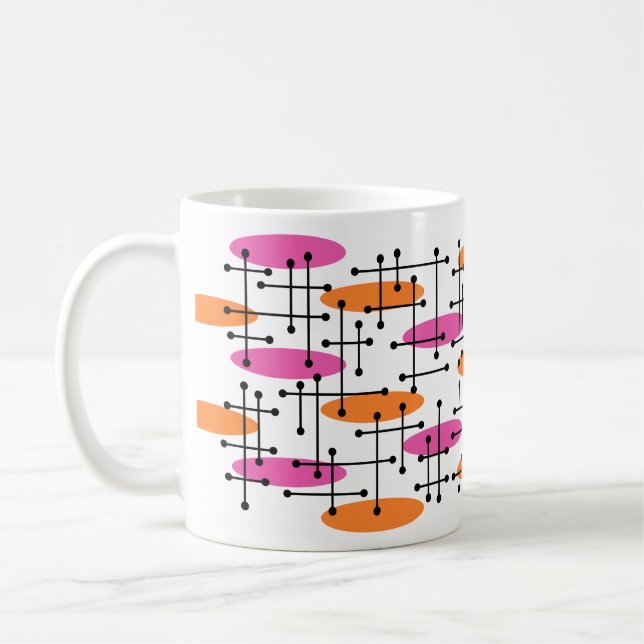 Mug Mi-siècle moderne âge atomique Motif Abstrait (Gauche)